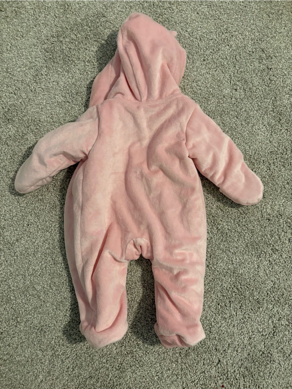 Carter's Soft Pink Plush Hooded Footed One-Piece - Picture 5 of 7